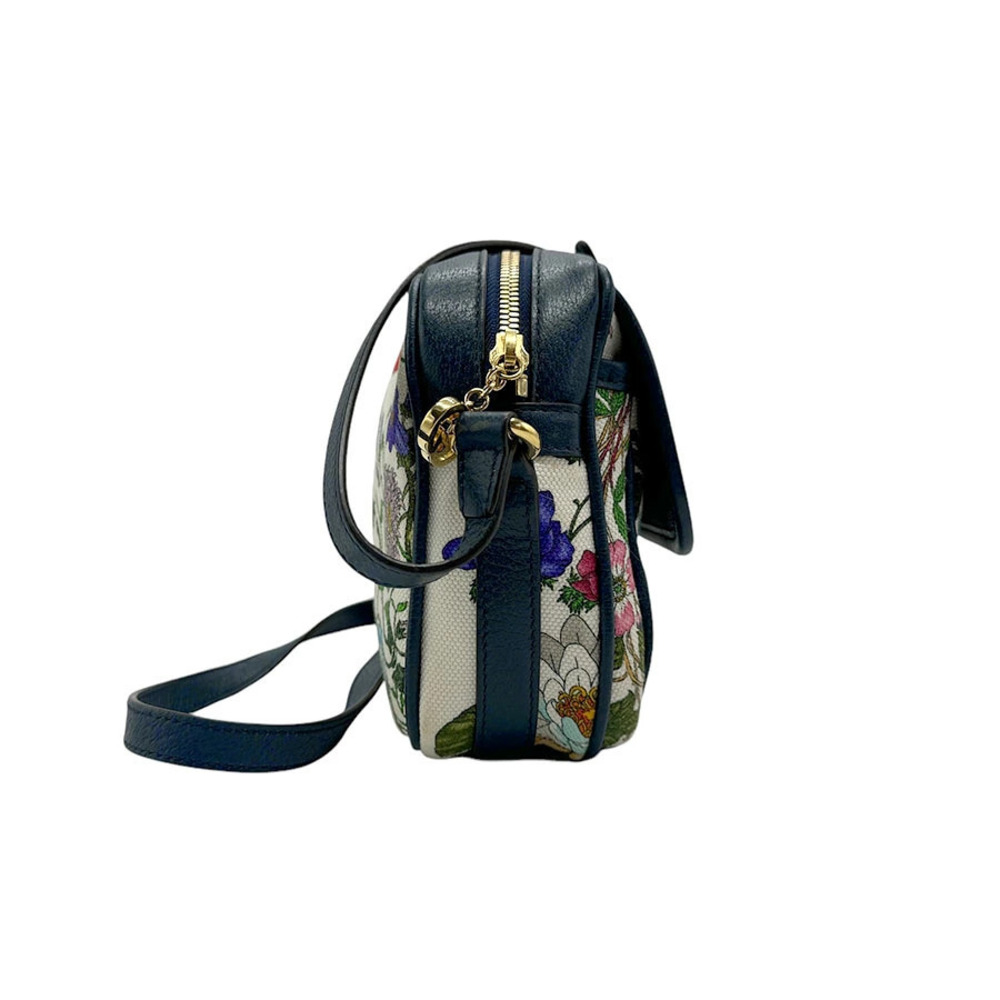 Gucci Flora Bag Multicolor Flower Blue Leather Navy Shoulder Crossbody